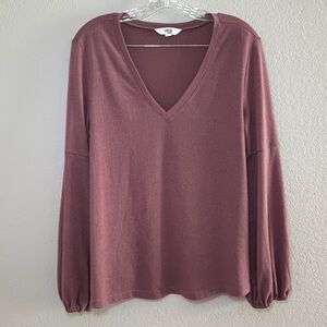 Women's Dusty Rose V-Neck Blouse